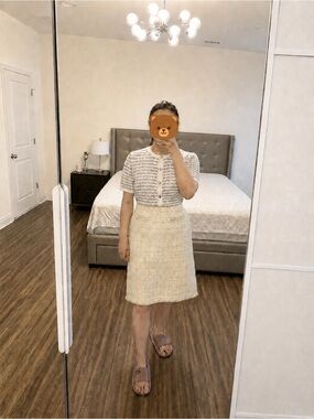 Designers Originals Cream Tweed Pencil Skirt